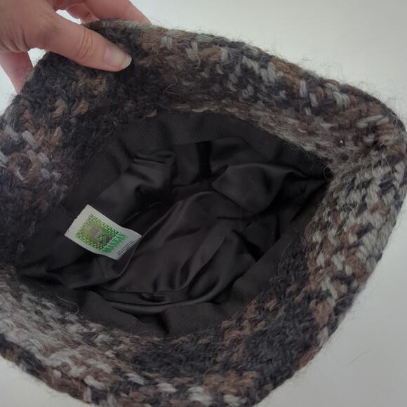 Branigan Weavers Wool Alpaca Bucket Hat Womens Made in Ireland Black Gray Brown - Picture 5 of 6